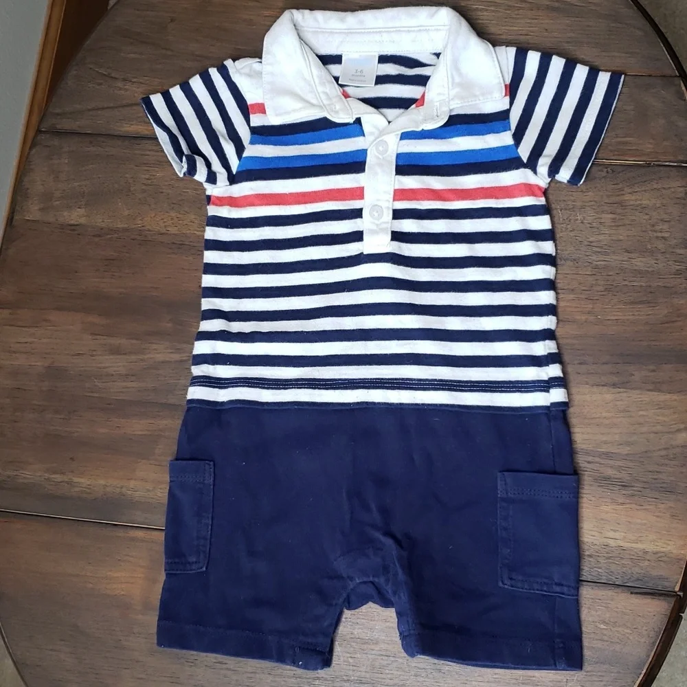 Gymboree Baby Boy Polo Style Romper Sz 3-6M